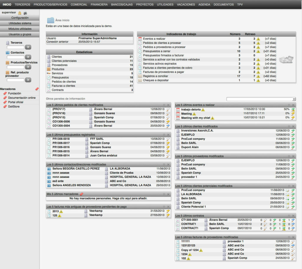 programa erp Dolibarr para facturación instalado por Anyma en Granada